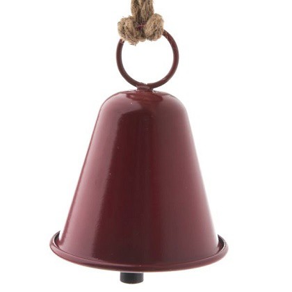 Závěsný plechový zvonek - červený 13cm | Dekorace - Párty